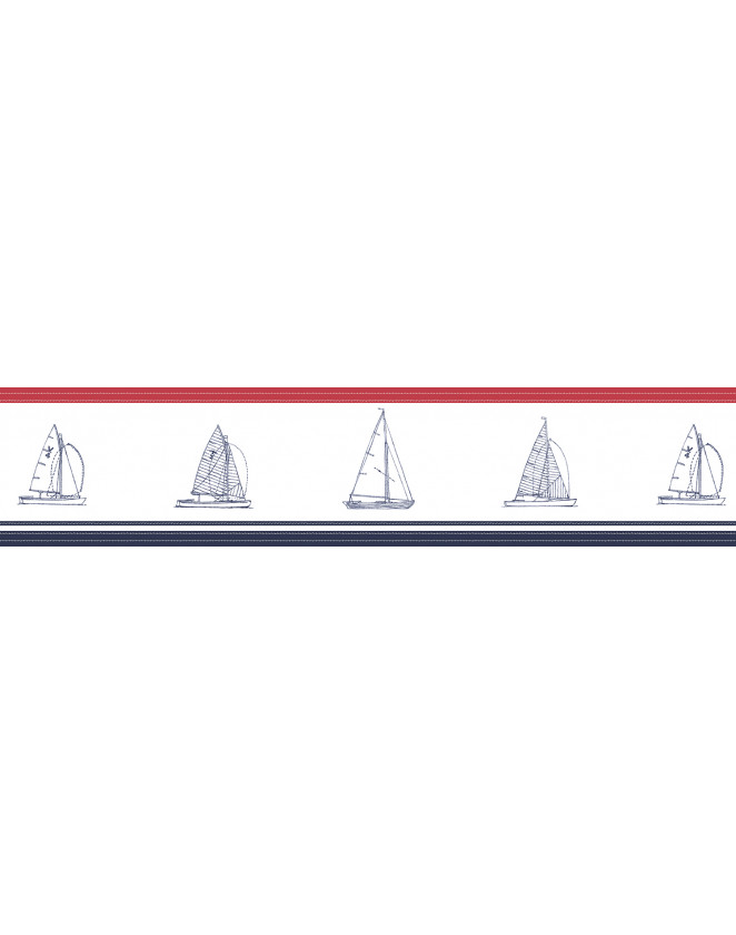 Bordúra loďky 072137 - červená a modrá